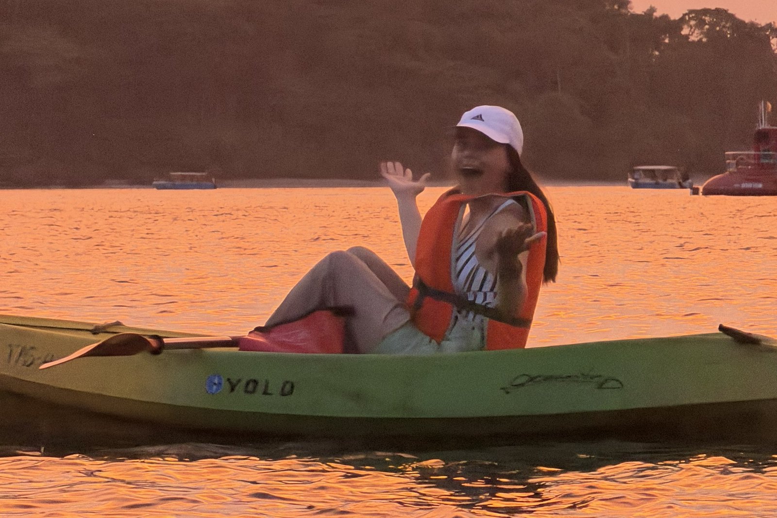 Kayaking sunset view